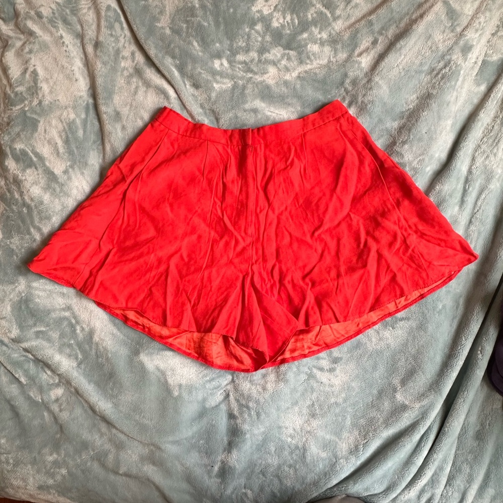 Topshop Red High Waist Women Shorts
